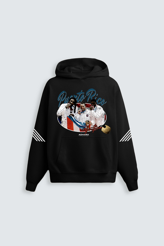 PUERTO RICO TEAM HOODIE - BLACK